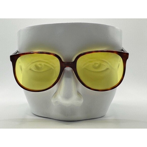 NEW Vintage Eyeglasses | Preppy Tortoise Style | Yellow Lens Plastic Frame #868 - Picture 2 of 10